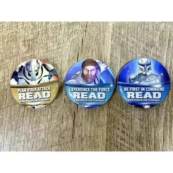 Star Wars Pin -Clone Trooper Rex Obi Wan Kenobi General Grevious Book Fair Lot 3 - Picture 1 of 3